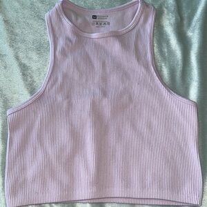 Ribbed Cropped Sporty Tank Top - Lavender